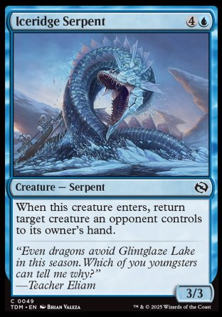 (049) Magic The Gathering Tarkir: Dragonstorm Single: Iceridge Serpent Holo Common