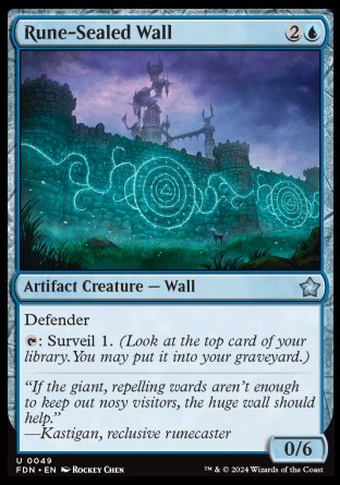(049) Magic The Gathering Magic: The Gathering Foundations Single: Rune-Sealed Wall  Uncommon