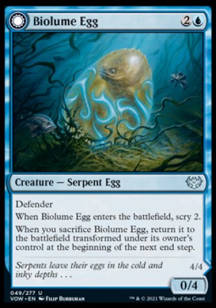 (049) Magic The Gathering Innistrad: Crimson Vow Single: Biolume Egg // Biolume Serpent  Uncommon