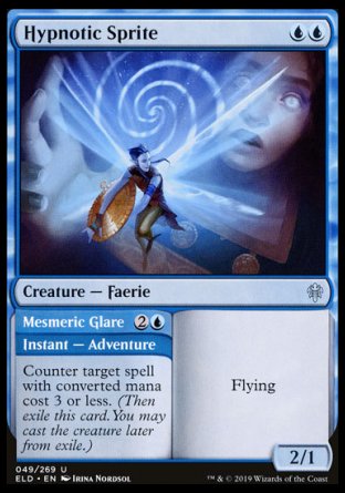 (049/269) Magic The Gathering Throne of Eldraine Single: Hypnotic Sprite // Mesmeric Glare  Uncommon