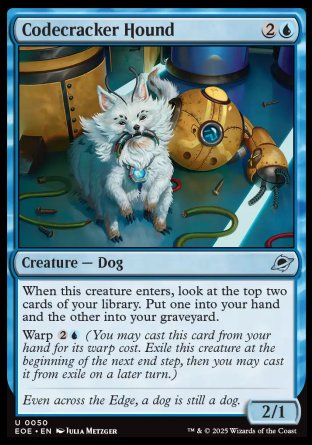 (050) Magic The Gathering Edge of Eternities Single: Codecracker Hound Holo Uncommon