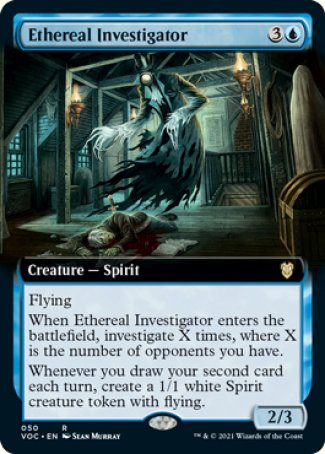 (050) Magic The Gathering Commander: Innistrad: Crimson Vow Single: Ethereal Investigator (V.2)  Rare