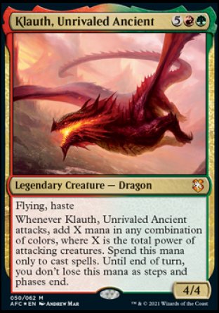 (050) Magic The Gathering Commander: Adventures in the Forgotten Realms Single: Klauth, Unrivaled Ancient  Mythic