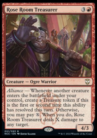 (051) Magic The Gathering Commander: Streets of New Capenna Single: Rose Room Treasurer Holo Rare