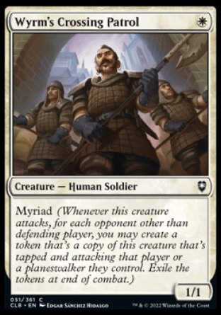 (051) Magic The Gathering Commander Legends: Battle for Baldur's Gate Single: Wyrm's Crossing Patrol Holo Common