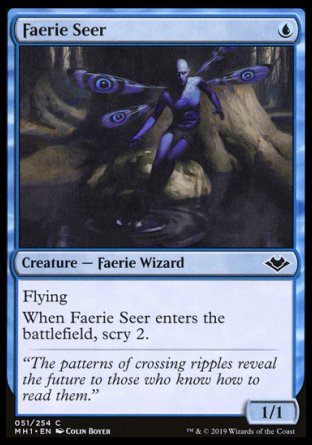 (051/254) Magic The Gathering Modern Horizons Single: Faerie Seer Holo Common