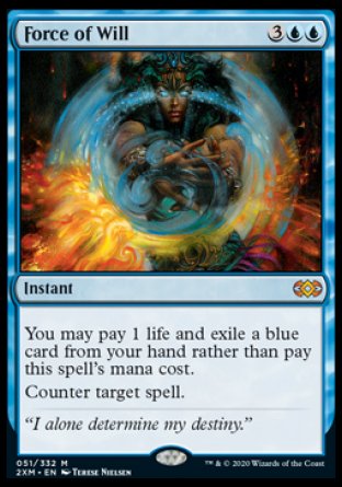 (051/332) Magic The Gathering Double Masters Single: Force of Will  Mythic