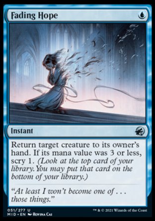 (051) Magic The Gathering Innistrad: Midnight Hunt Single: Fading Hope  Uncommon