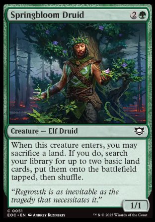 (051) Magic The Gathering Commander: Edge of Eternities Single: Springbloom Druid  Common