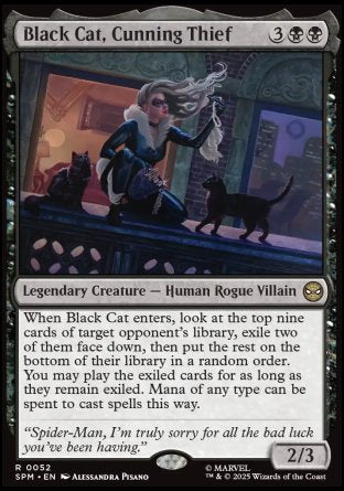 (052) Magic The Gathering Magic: The Gathering | Marvel's Spider-Man: Promos Single: Black Cat, Cunning Thief  Rare