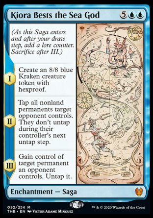 (052/254) Magic The Gathering Theros Beyond Death Single: Kiora Bests the Sea God  Mythic