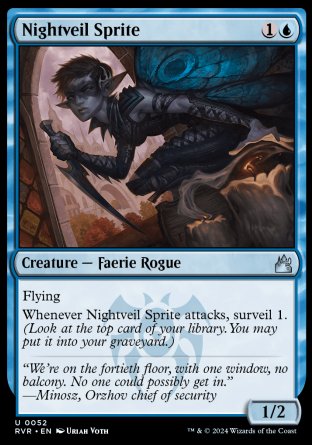 (052) Magic The Gathering Ravnica Remastered Single: Nightveil Sprite  Uncommon