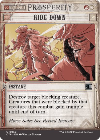 (052) Magic The Gathering Breaking News Single: Ride Down  Holo Uncommon