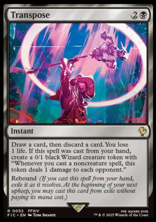 (052) Magic The Gathering Commander: Magic: The Gathering - FINAL FANTASY Single: Transpose  Rare
