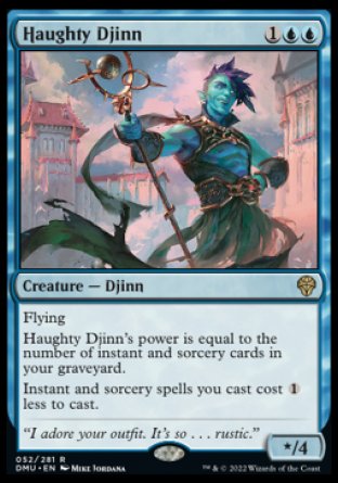 (052) Magic The Gathering Dominaria United Single: Haughty Djinn Holo Rare