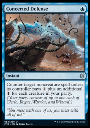 (052/280) Magic The Gathering Zendikar Rising Single: Concerted Defense Holo Uncommon