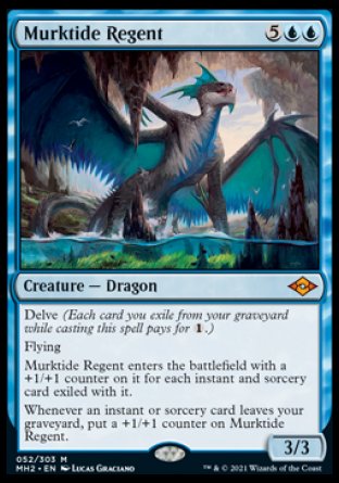 (052) Magic The Gathering Modern Horizons 2 Single: Murktide Regent  Mythic