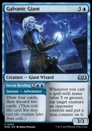 (052) Magic The Gathering Wilds of Eldraine Single: Galvanic Giant // Storm Reading  Uncommon