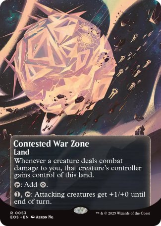 (053) Magic The Gathering Stellar Sights Single: Contested War Zone (V.2) Holo Rare