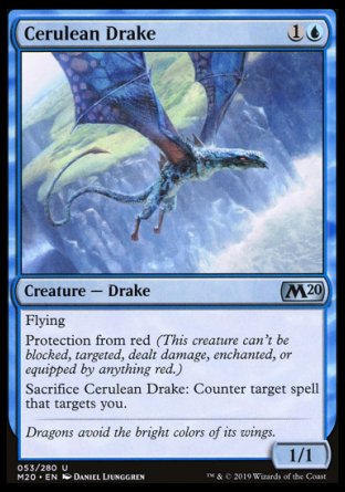 (053/280) Magic The Gathering Core 2020 Single: Cerulean Drake Holo Uncommon
