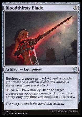(053) Magic The Gathering Commander 2019 Single: Bloodthirsty Blade  Uncommon