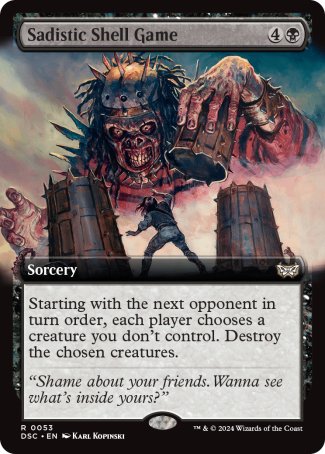 (053) Magic The Gathering Commander: Duskmourn: House of Horror: Extras Single: Sadistic Shell Game  Rare