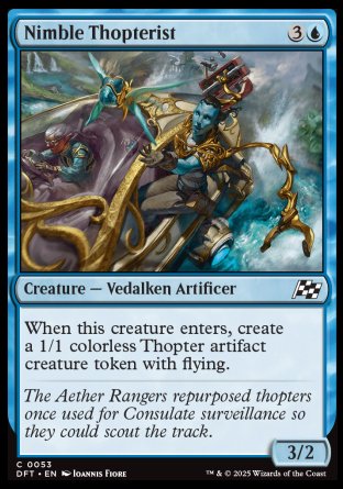(053) Magic The Gathering Aetherdrift Single: Nimble Thopterist Holo Common