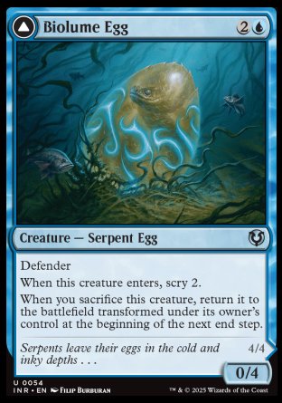 (054) Magic The Gathering Innistrad Remastered Single: Biolume Egg // Biolume Serpent Holo Uncommon