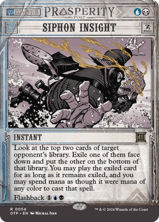 (054) Magic The Gathering Breaking News Single: Siphon Insight  Holo Rare