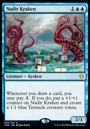 (055/254) Magic The Gathering Theros Beyond Death Single: Nadir Kraken Holo Rare