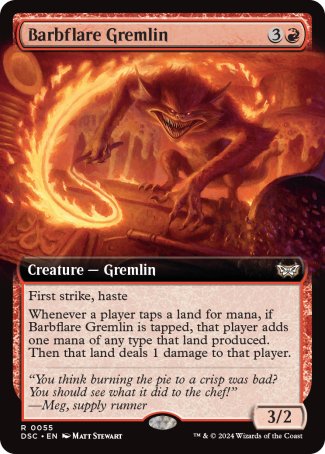 (055) Magic The Gathering Commander: Duskmourn: House of Horror: Extras Single: Barbflare Gremlin Holo Rare