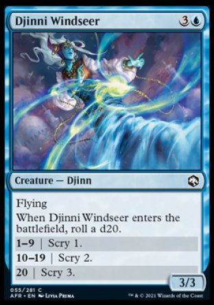 (055) Magic The Gathering Adventures in the Forgotten Realms Single: Djinni Windseer Holo Common