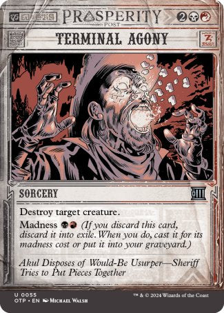 (055) Magic The Gathering Breaking News Single: Terminal Agony  Holo Uncommon
