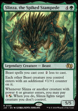 (055) Magic The Gathering Foundations Jumpstart Single: Slinza, the Spiked Stampede  Rare