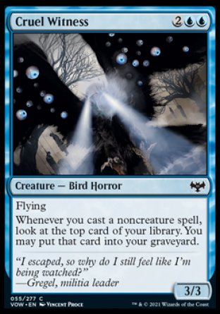 (055) Magic The Gathering Innistrad: Crimson Vow Single: Cruel Witness Holo Common