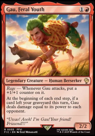 (055) Magic The Gathering Commander: Magic: The Gathering - FINAL FANTASY: Collector's Edition Single: Gau, Feral Youth Holo Rare