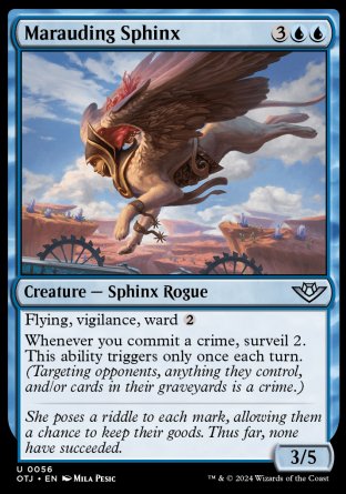 (056) Magic The Gathering Outlaws of Thunder Junction Single: Marauding Sphinx  Holo Uncommon