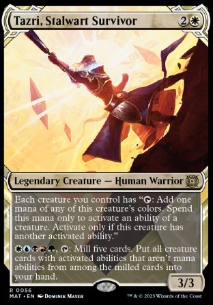 (056) Magic The Gathering March of the Machine: The Aftermath: Extras Single: Tazri, Stalwart Survivor (V.1) Holo Rare