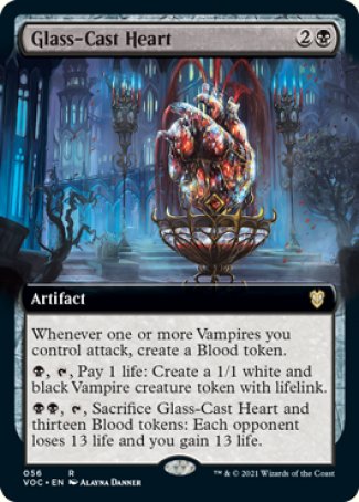 (056) Magic The Gathering Commander: Innistrad: Crimson Vow Single: Glass-Cast Heart (V.2)  Rare