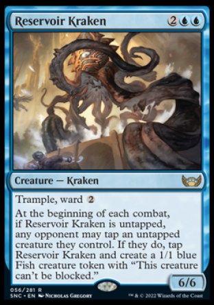 (056) Magic The Gathering Streets of New Capenna Single: Reservoir Kraken Holo Rare