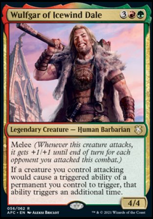 (056) Magic The Gathering Commander: Adventures in the Forgotten Realms Single: Wulfgar of Icewind Dale  Rare