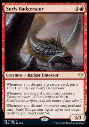 (057/322) Magic The Gathering Commander: Ikoria Single: Surly Badgersaur  Rare