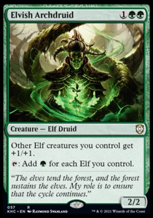 (057) Magic The Gathering Commander: Kaldheim Single: Elvish Archdruid  Rare
