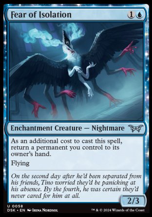 (058) Magic The Gathering Duskmourn: House of Horror Single: Fear of Isolation  Uncommon