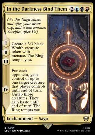 (058) Magic The Gathering Commander: The Lord of the Rings: Tales of Middle-earth Single: In the Darkness Bind Them  Rare