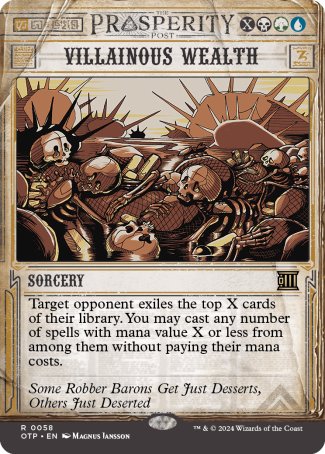 (058) Magic The Gathering Breaking News Single: Villainous Wealth  Holo Rare