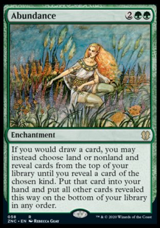 (058) Magic The Gathering Commander: Zendikar Rising Single: Abundance  Rare