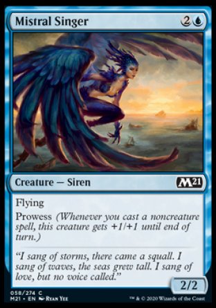 (058) Magic The Gathering Core 2021 Single: Mistral Singer Holo Common