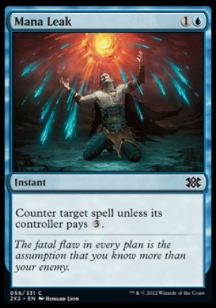 (058) Magic The Gathering Double Masters 2022 Single: Mana Leak Holo Common