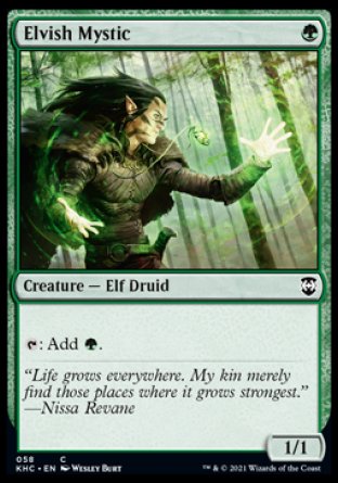 (058) Magic The Gathering Commander: Kaldheim Single: Elvish Mystic  Common